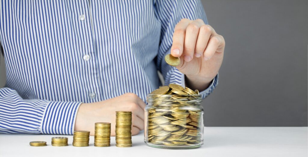 Business concept. Recovery and business growth.Businessman replenishes financial capital.Copy space.